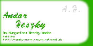 andor heszky business card